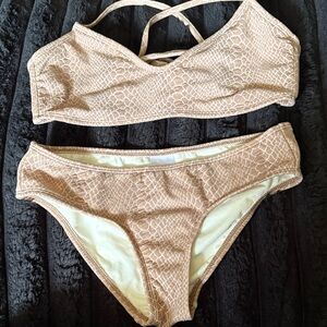 Xhilaration Tan Snake Print Bikini
